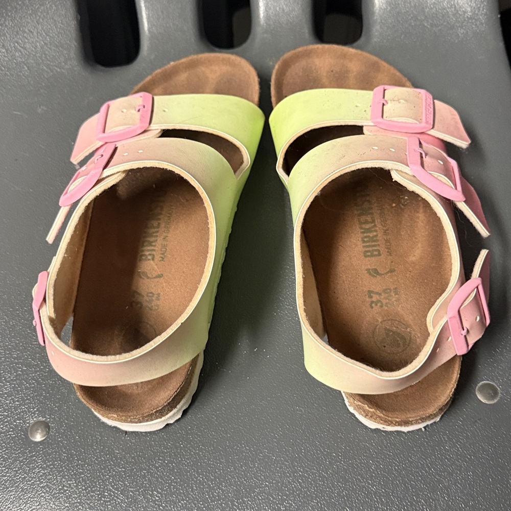 Kids Pink and Yellow Sandals - Picture 2 of 2
